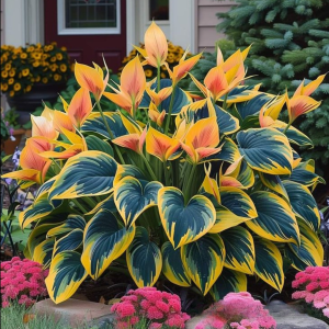 Хоста Флейм Данс купить по цене от 650р. в интернет-магазине «Посадика» с доставкой почтой в в Аксайе и по всей России – [изображение №1].